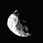 Saturn's moon Phoebe, converted from VICAR data from the Cassini-Huygens mission